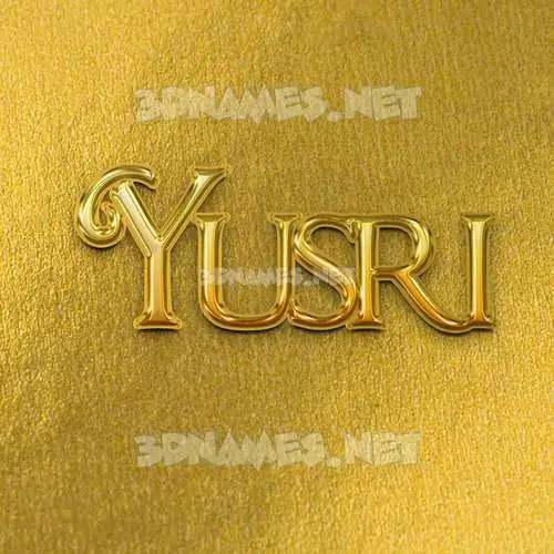 yusri in All Gold style - 3D name wallpaper