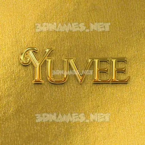 yuvee in All Gold style - 3D name wallpaper yuvee in All Gold style - 3D name wallpaper