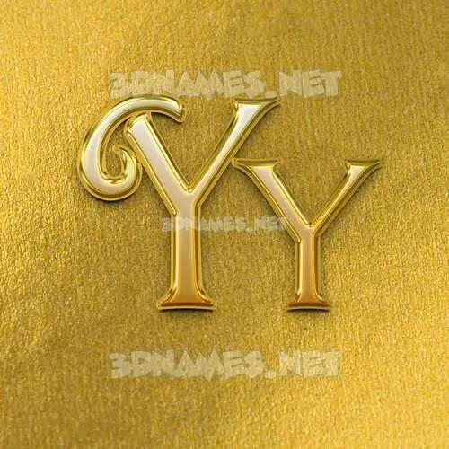 yy in All Gold style - 3D name wallpaper yy in All Gold style - 3D name wallpaper