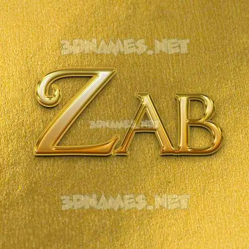 zab in All Gold style - 3D name wallpaper zab in All Gold style - 3D name wallpaper