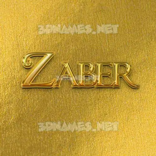 zaber in All Gold style - 3D name wallpaper