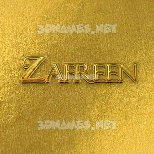 zafreen in All Gold style - 3D name wallpaper
