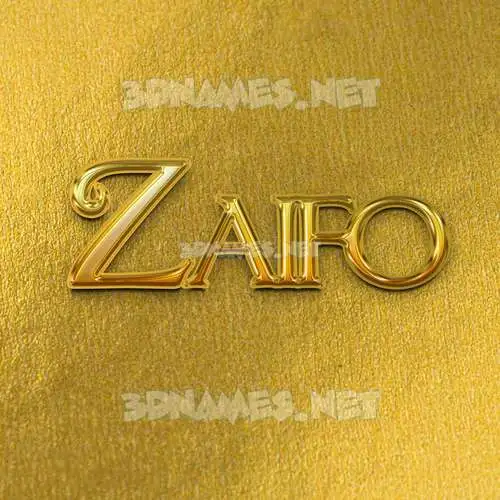 zaifo in All Gold style - 3D name wallpaper
