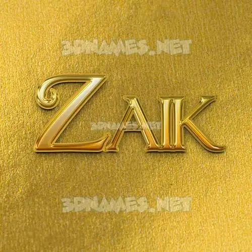 zaik in All Gold style - 3D name wallpaper
