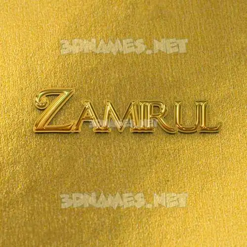 zamirul in All Gold style - 3D name wallpaper