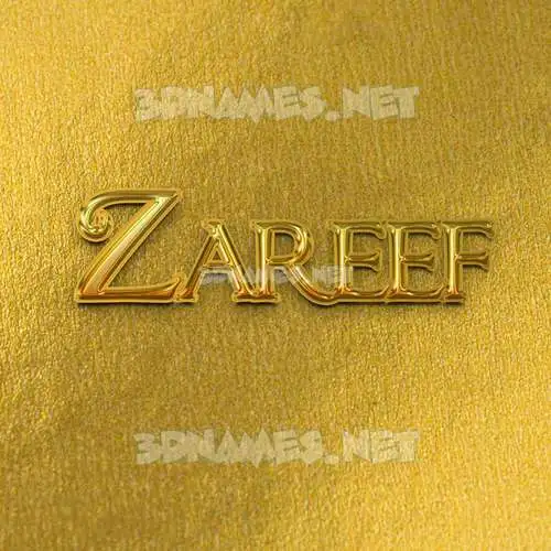 zareef in All Gold style - 3D name wallpaper zareef in All Gold style - 3D name wallpaper