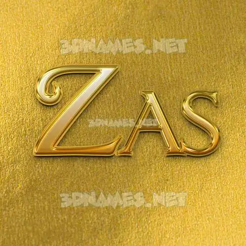 zas in All Gold style - 3D name wallpaper zas in All Gold style - 3D name wallpaper