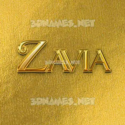zavia in All Gold style - 3D name wallpaper