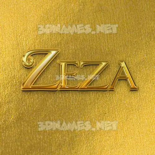 zeza in All Gold style - 3D name wallpaper