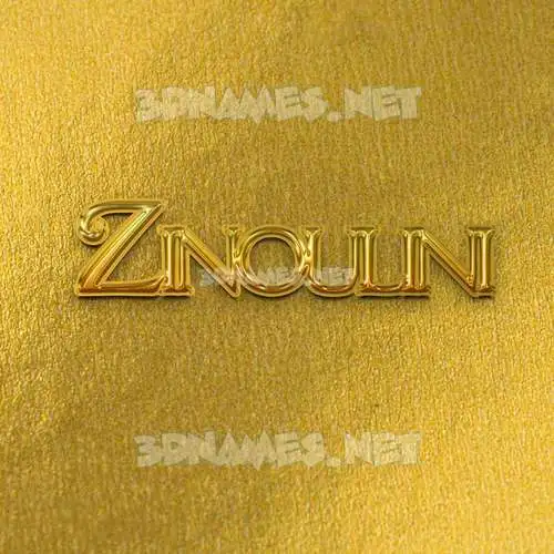 zinoulini in All Gold style - 3D name wallpaper