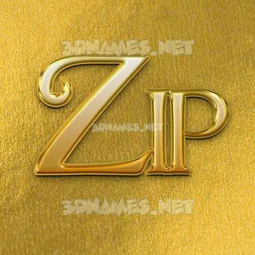 zip in All Gold style - 3D name wallpaper zip in All Gold style - 3D name wallpaper