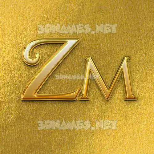 zm in All Gold style - 3D name wallpaper zm in All Gold style - 3D name wallpaper