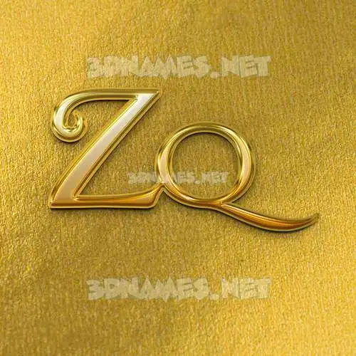 zq in All Gold style - 3D name wallpaper