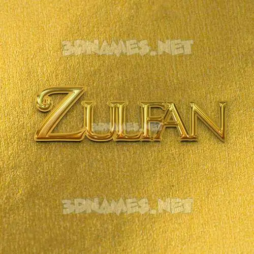 zulfan in All Gold style - 3D name wallpaper