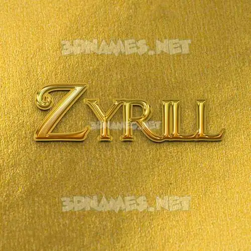 zyrill in All Gold style - 3D name wallpaper