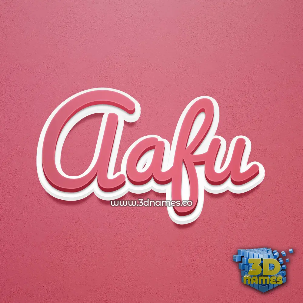 aafu in Red Scribble style - 3D name wallpaper