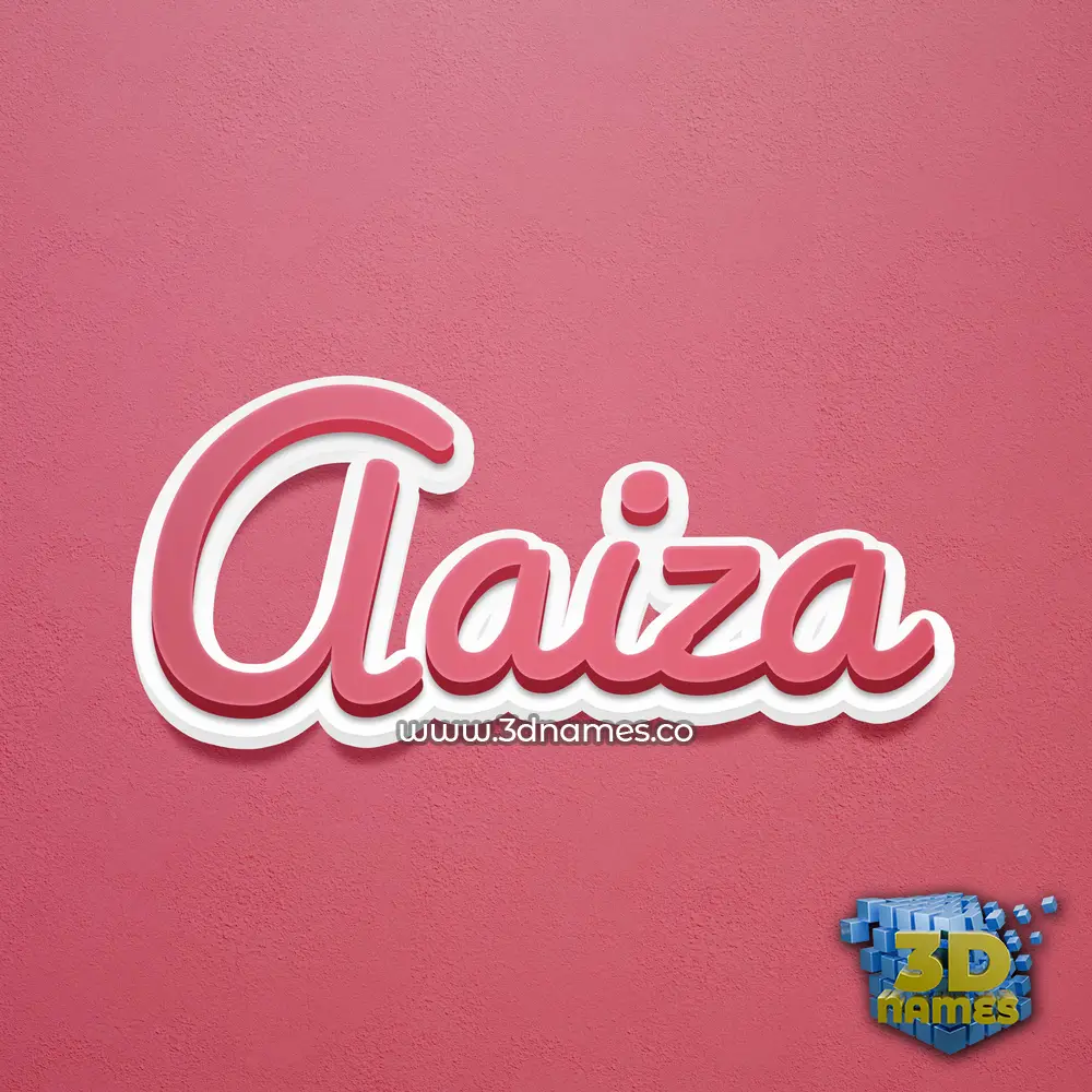 aaiza in Red Scribble style - 3D name wallpaper