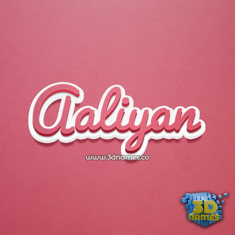 aaliyan in Red Scribble style - 3D name wallpaper