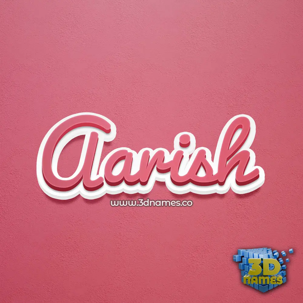 aarish in Red Scribble style - 3D name wallpaper