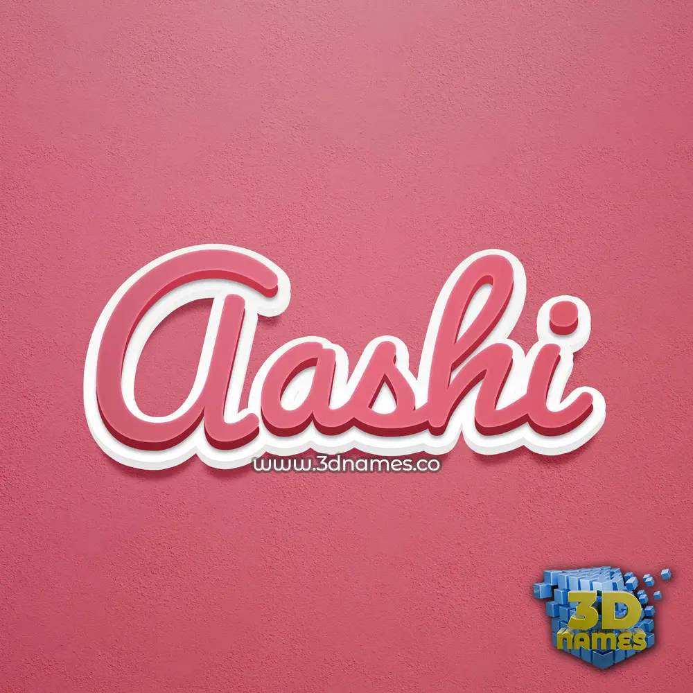 aashi in Red Scribble style - 3D name wallpaper