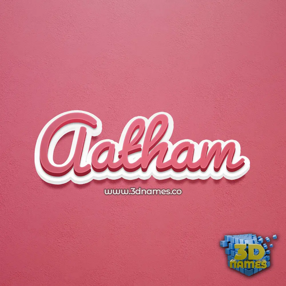 aatham in Red Scribble style - 3D name wallpaper