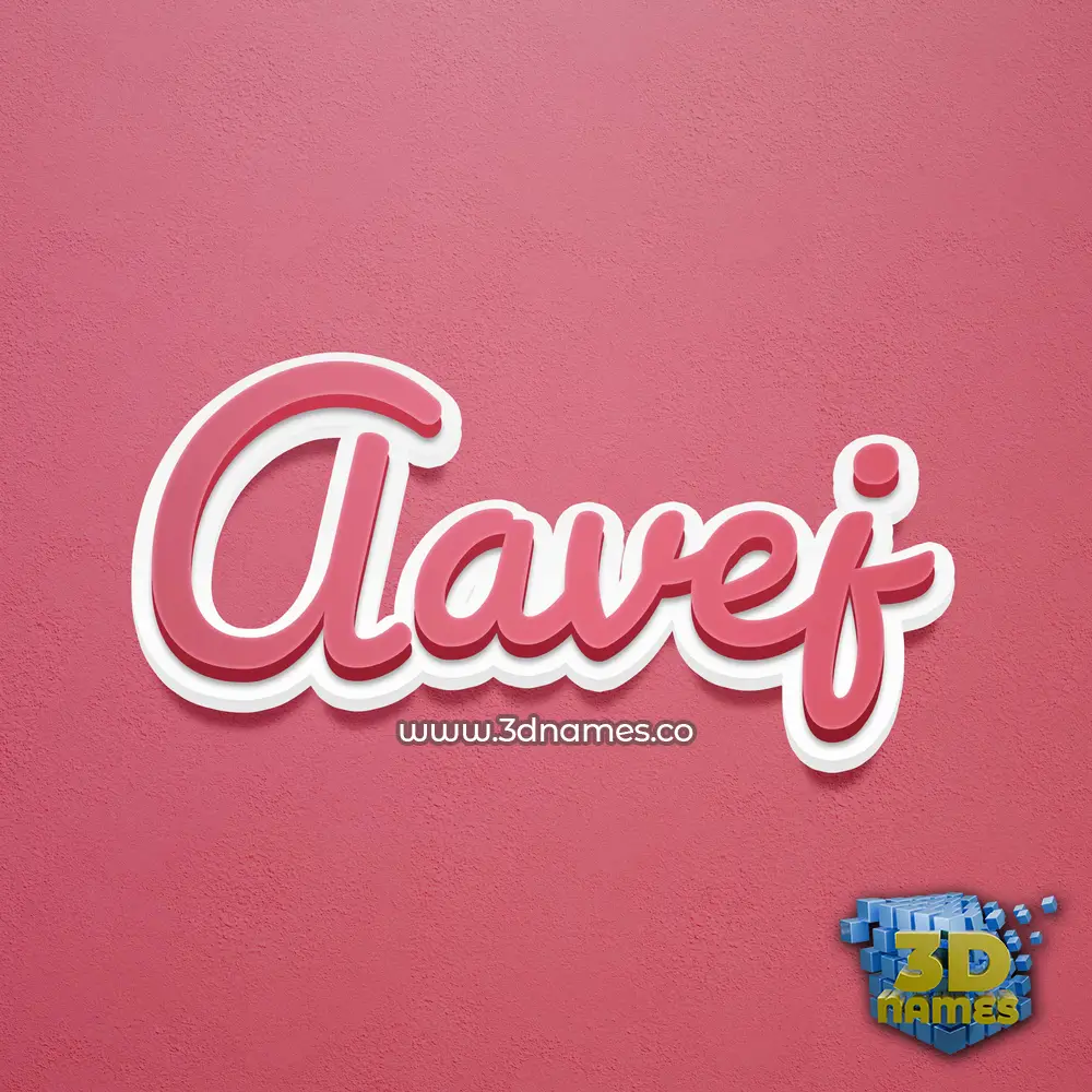 aavej in Red Scribble style - 3D name wallpaper