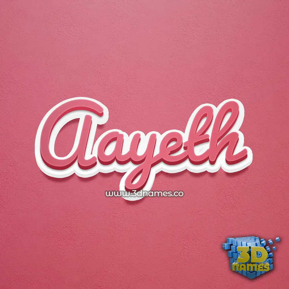 aayeth in Red Scribble style - 3D name wallpaper