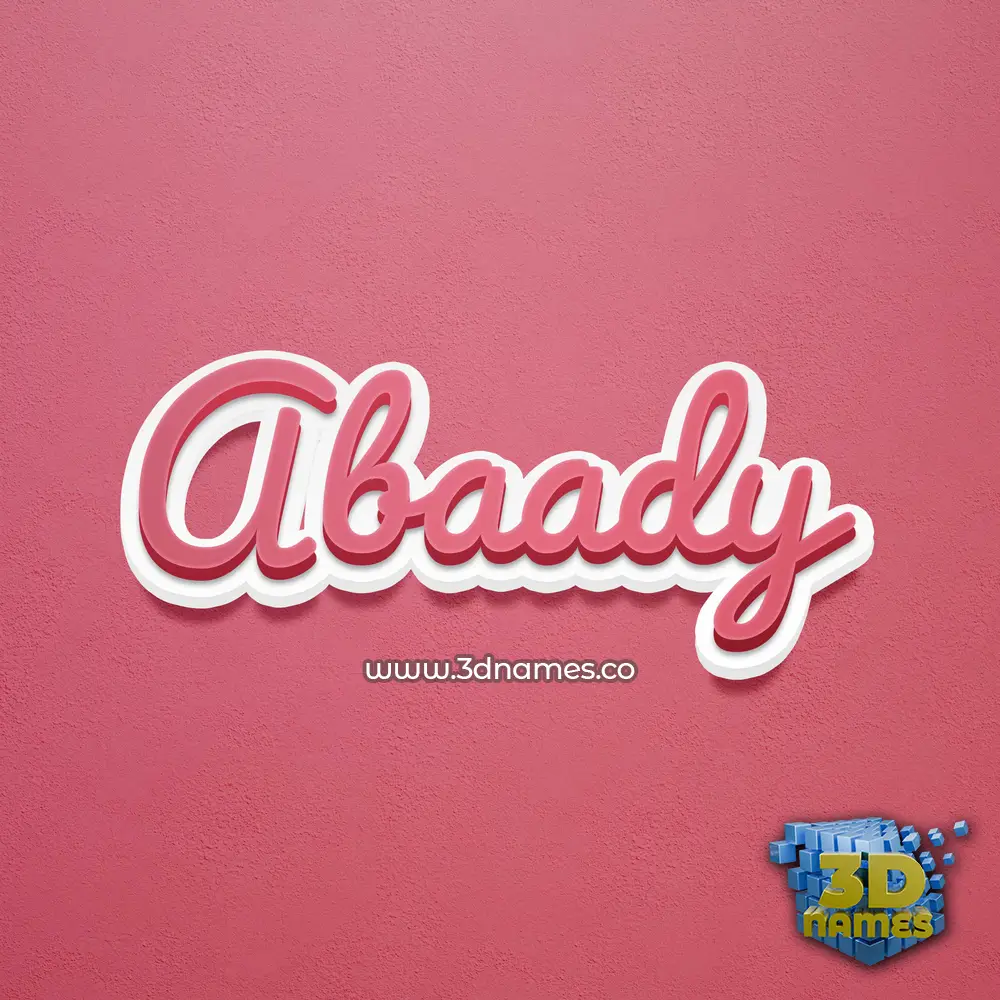 abaady in Red Scribble style - 3D name wallpaper
