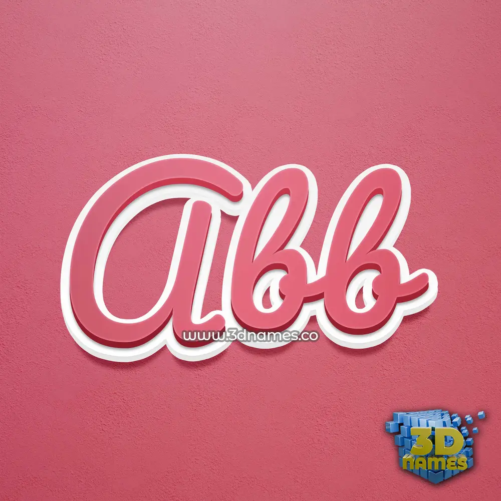 abb in Red Scribble style - 3D name wallpaper