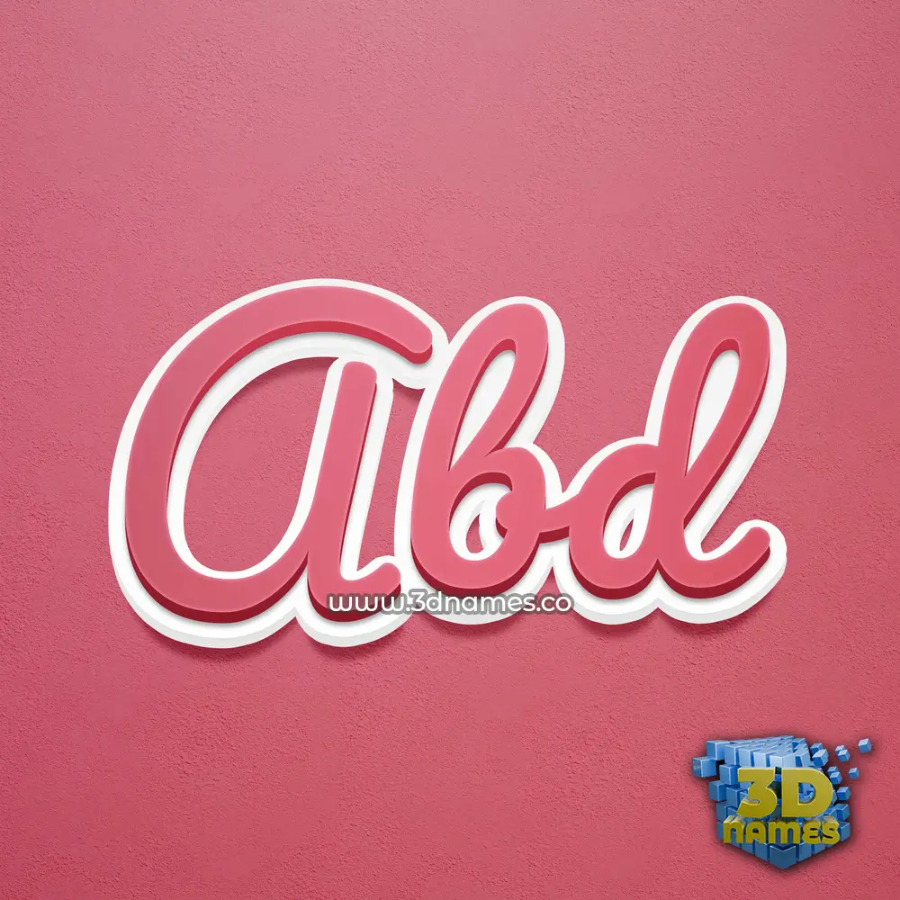 abd in Red Scribble style - 3D name wallpaper