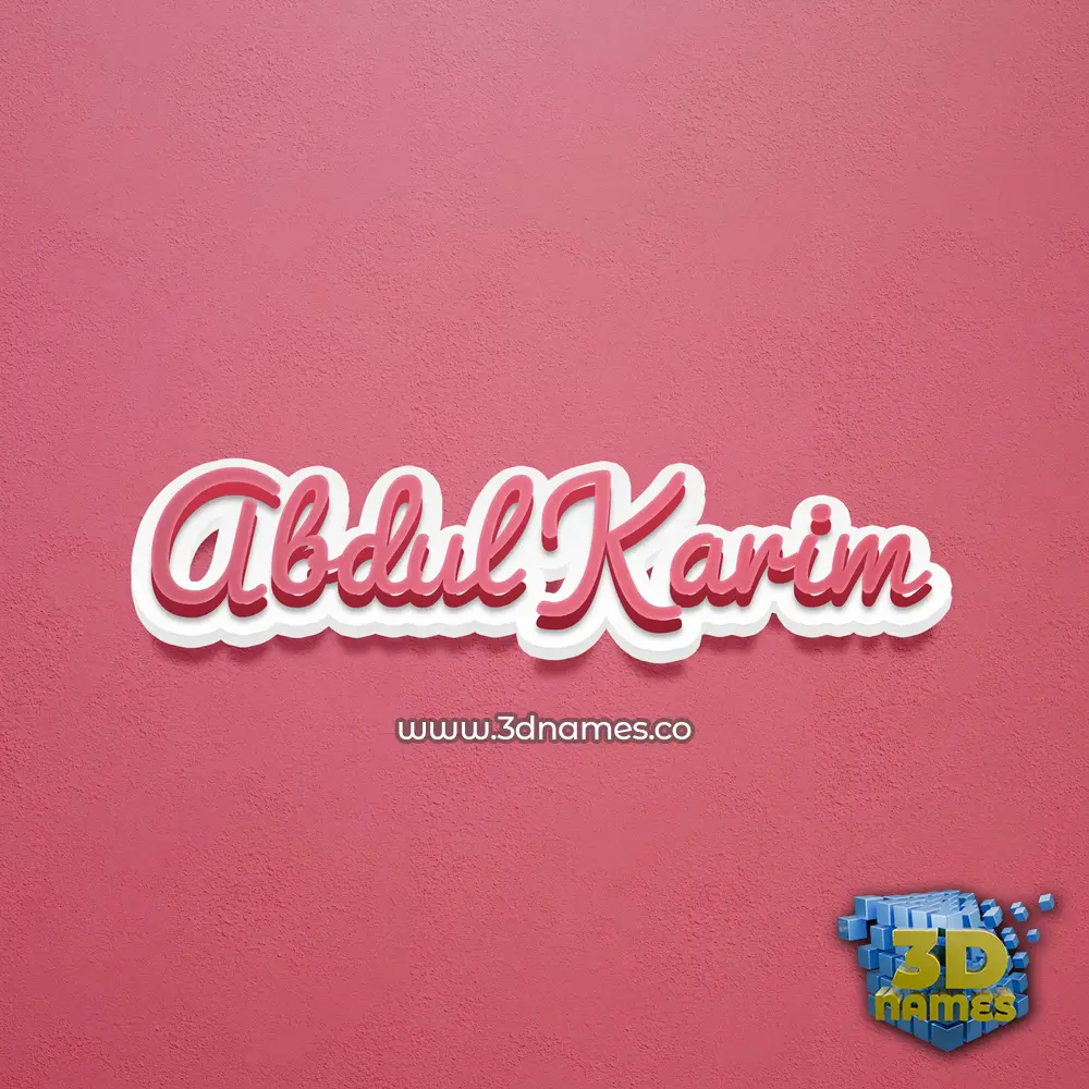 abdul karim in Red Scribble style - 3D name wallpaper