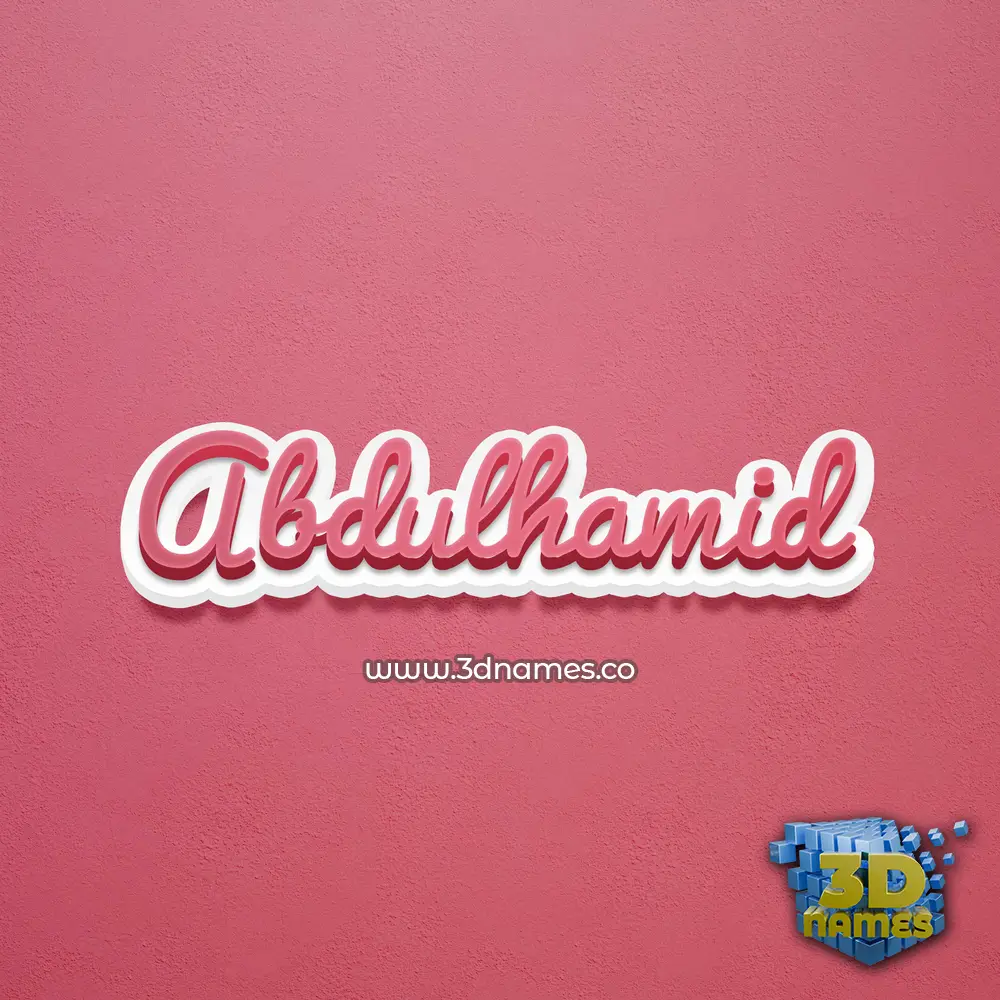 abdulhamid in Red Scribble style - 3D name wallpaper