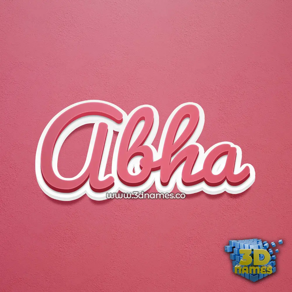 abha in Red Scribble style - 3D name wallpaper