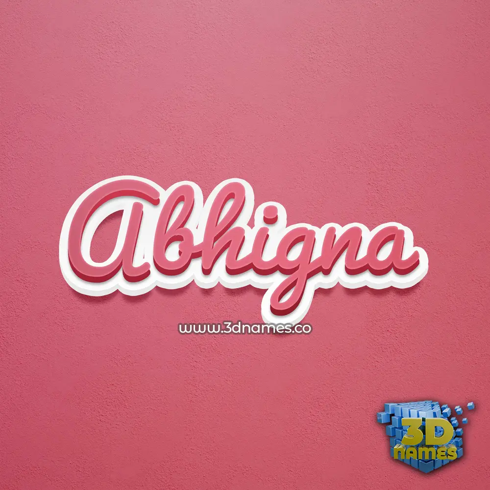 abhigna in Red Scribble style - 3D name wallpaper