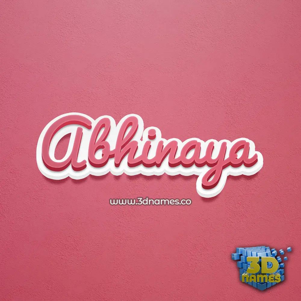 abhinaya in Red Scribble style - 3D name wallpaper