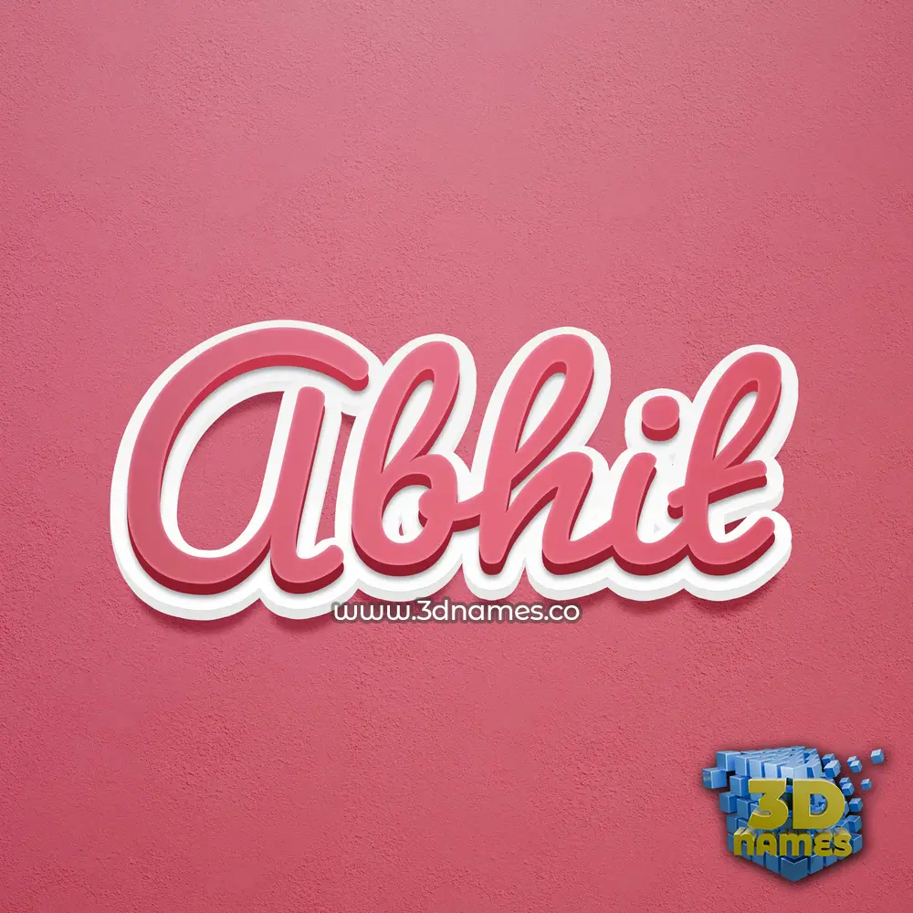 abhit in Red Scribble style - 3D name wallpaper