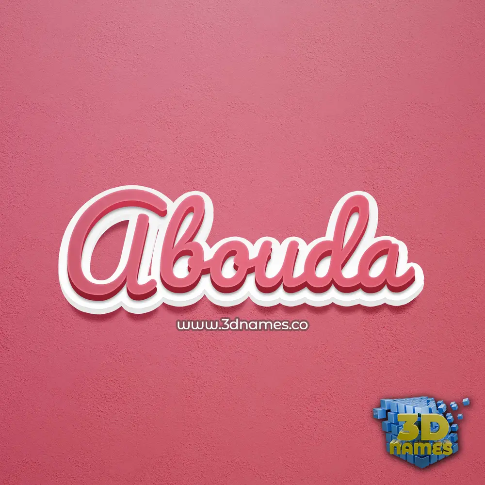 abouda in Red Scribble style - 3D name wallpaper