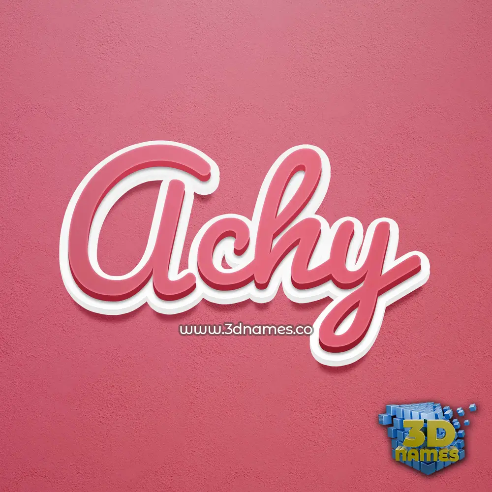 achy in Red Scribble style - 3D name wallpaper
