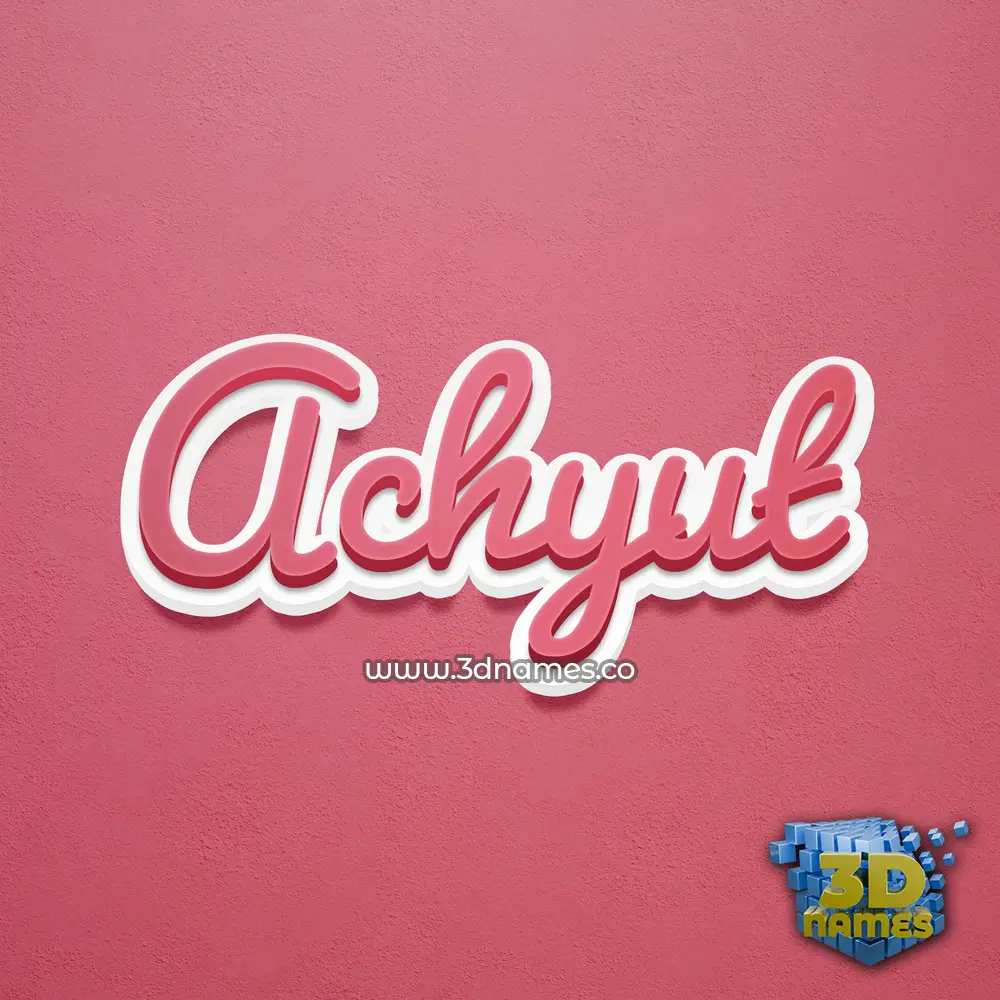achyut in Red Scribble style - 3D name wallpaper