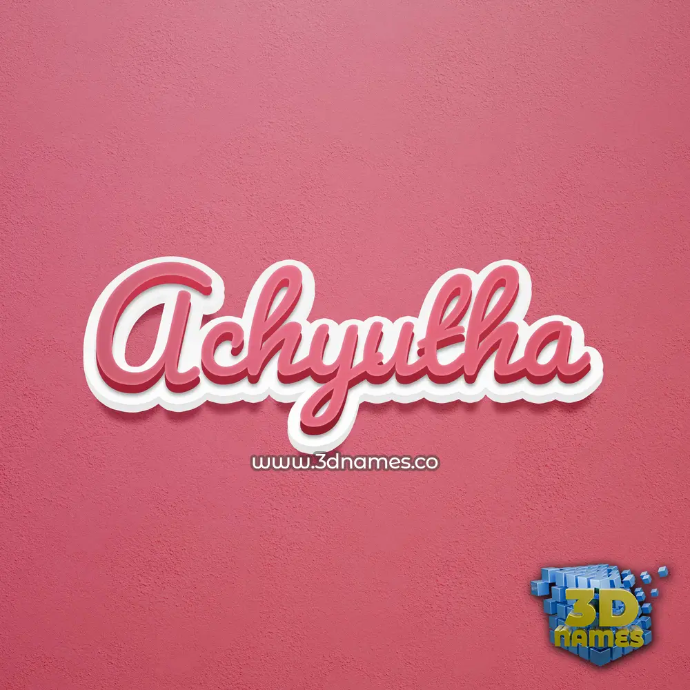 achyutha in Red Scribble style - 3D name wallpaper