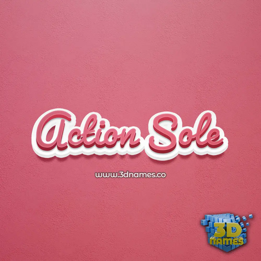 action sole in Red Scribble style - 3D name wallpaper action sole in Red Scribble style - 3D name wallpaper