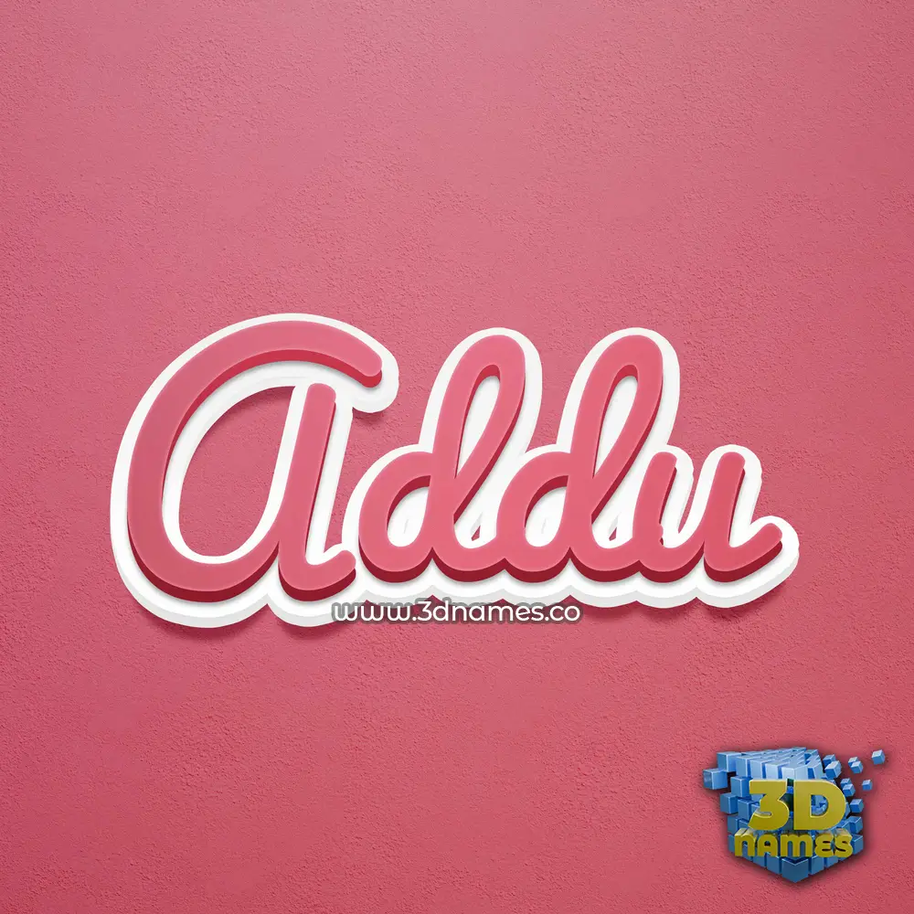 addu in Red Scribble style - 3D name wallpaper