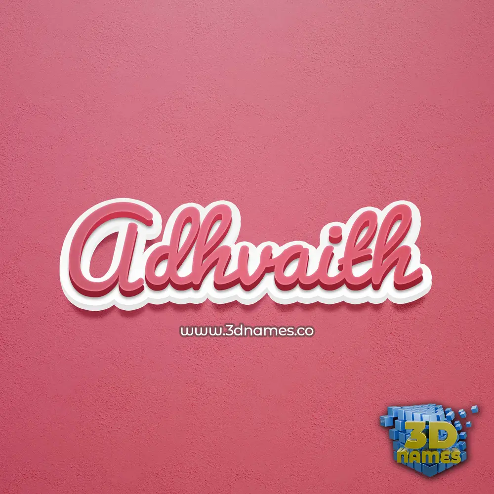 adhvaith in Red Scribble style - 3D name wallpaper
