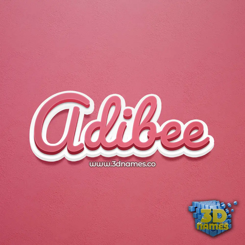 adibee in Red Scribble style - 3D name wallpaper