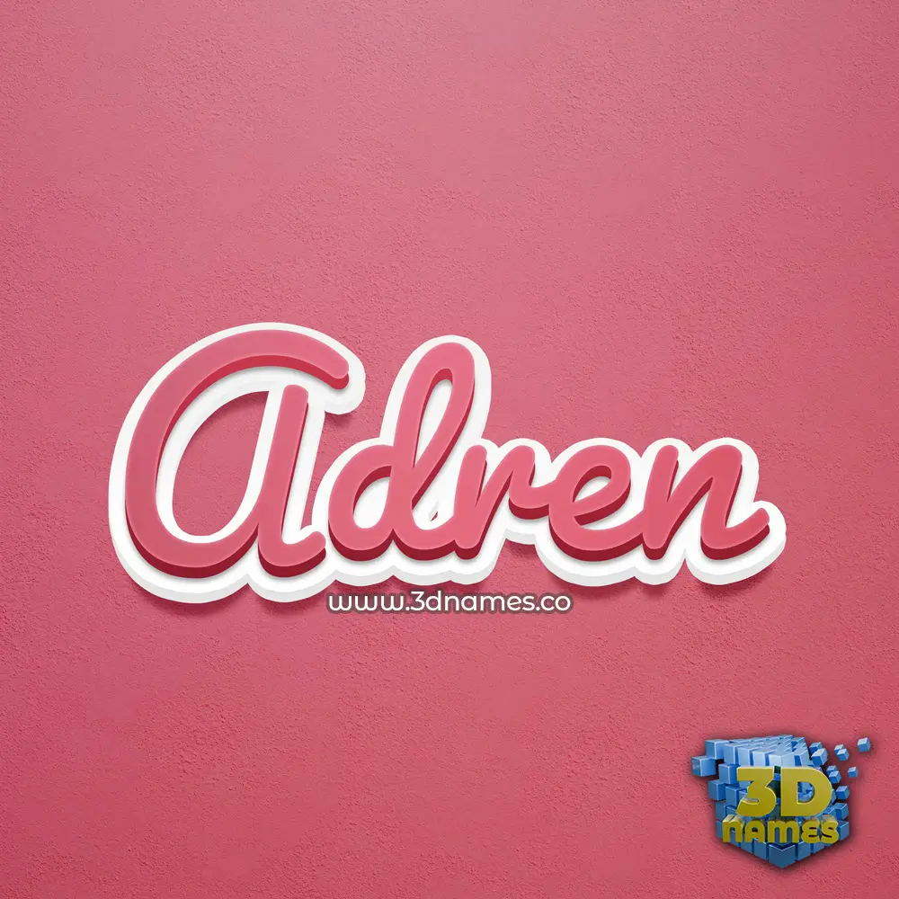 adren in Red Scribble style - 3D name wallpaper
