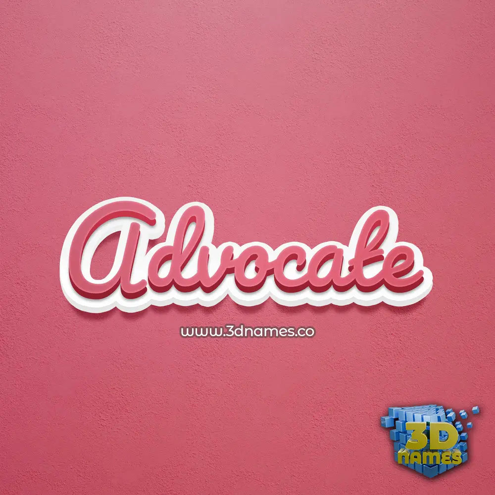 advocate in Red Scribble style - 3D name wallpaper
