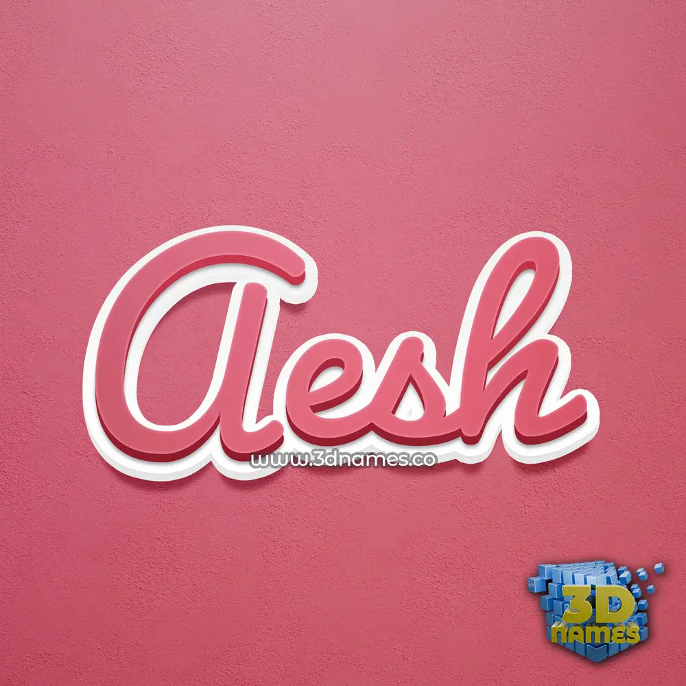aesh in Red Scribble style - 3D name wallpaper