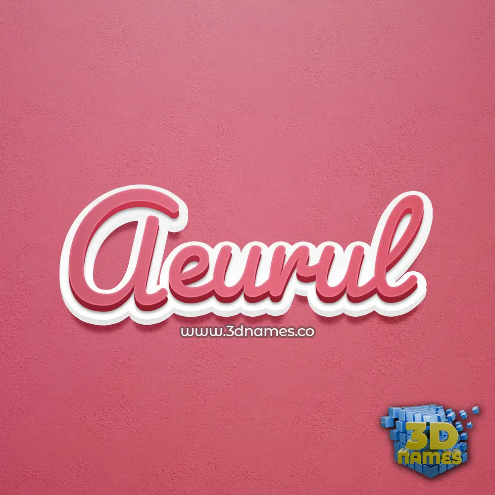 aeurul in Red Scribble style - 3D name wallpaper