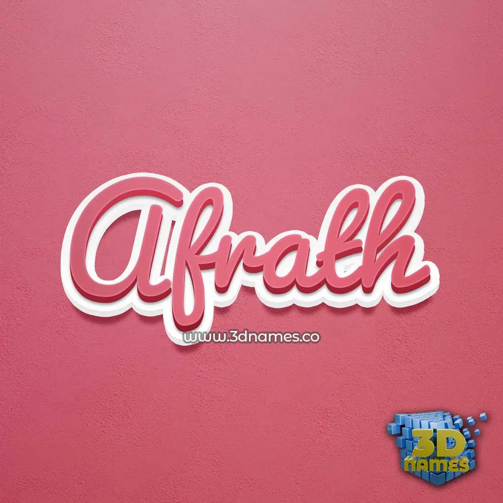 afrath in Red Scribble style - 3D name wallpaper