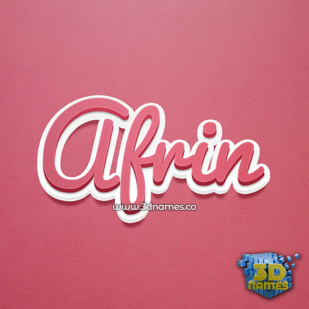 afrin in Red Scribble style - 3D name wallpaper